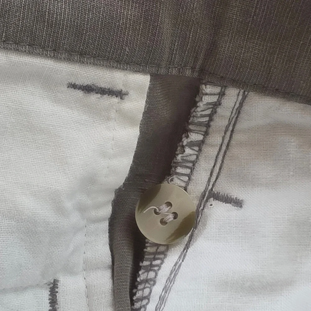 Greg Norman Trousers Mens 36x30 Olive Green Linen Blend Golf Wear Casual Pants